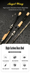 Ace Hawk Angel Wing Series Carbon 2PC Spinning/Casting Rod 1.98m/2.13m Fast MH