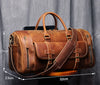 MUNUKI Vintage Crazy Horse Genuine Leather Duffle Bag