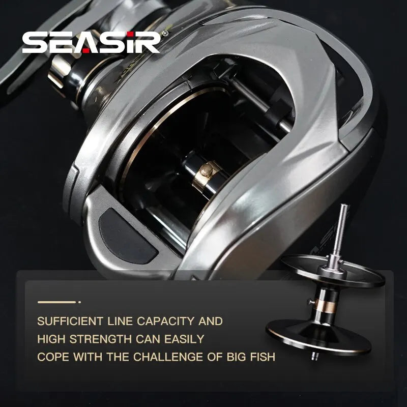 Seasir Megacuda Carbon Baitcasting Max Drag 15KG Deep Spool 6.5:1