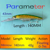 Testar Trolling Minnow 140mm 48g