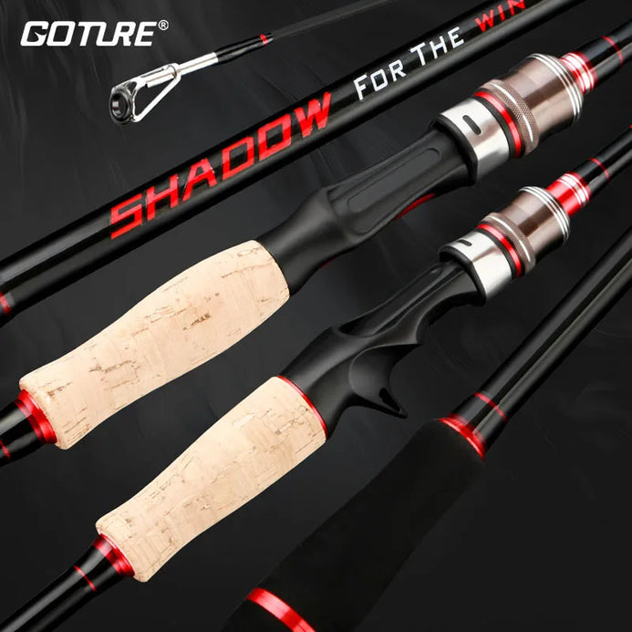 Goture Shadow Carbon Spinning/Casting Rod M+ML 2PC Double Tips