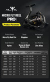 Kingdom Micro Fly PRO Spinning Reel 160g Utra light 8+1BB 8KG Max Drag 5.2:1