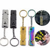 High Decibel Double Tube Survival Keychain Whistle Stainless Steel