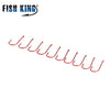 FISH KING 10-50pcs Red Barbed Bait Hook