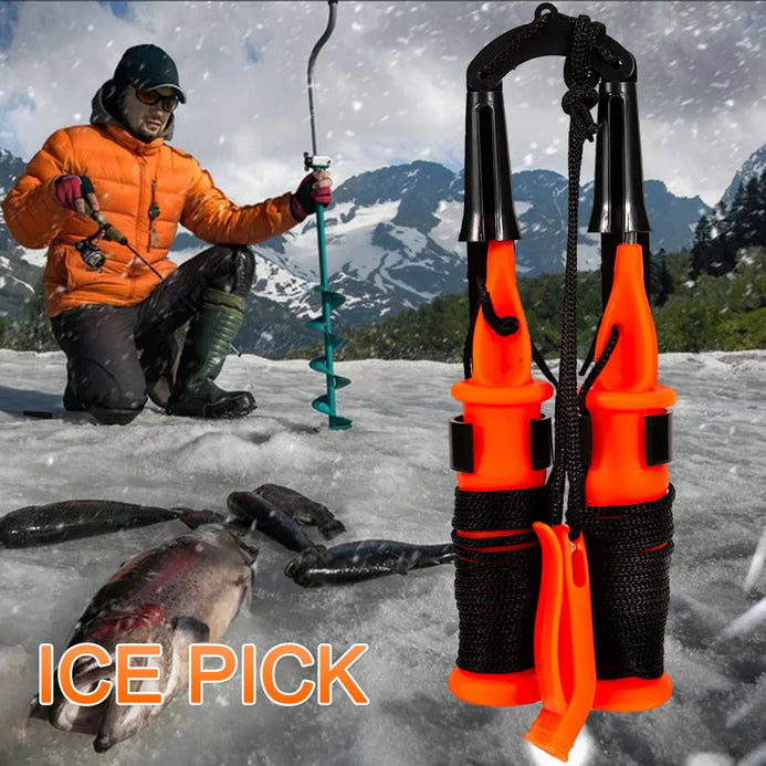 1Pc Ice Fishing Safety Pick with Whistle & Protective Cover – Pro
