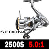 Shimano Sedona (2023) Spinning Reel 5.0:1/6.2:1/4.7:1 Ratio 3+1BB HAGANE GEAR 3-11KG Power