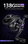 Kingdom Micro Monster Pro Baitcasting 6+1BB 138g Ultra-light 7.6:1 Ratio