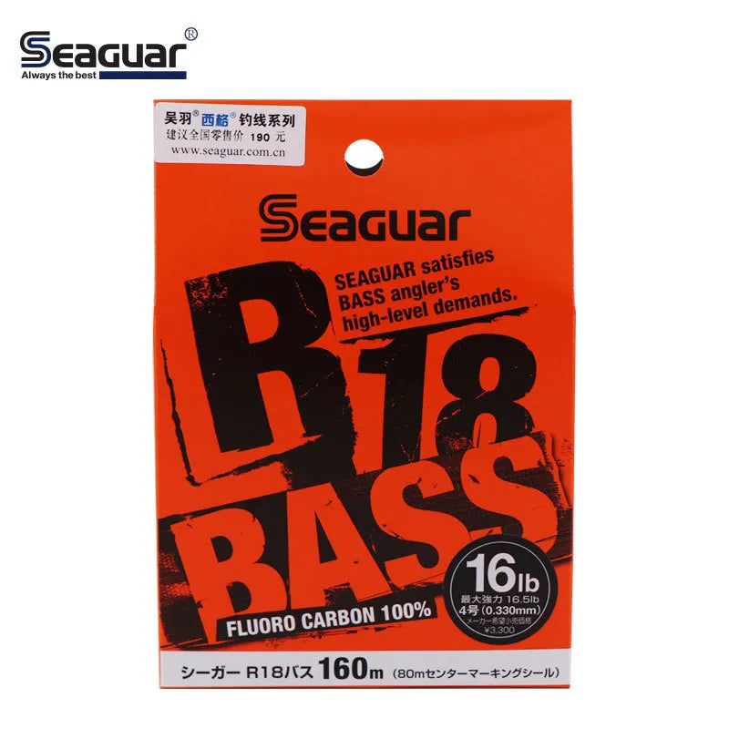 Seaguar R18 BASS Fluorocarbon Fishing Line 3LB-20LB 160m – Pro