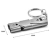 High Decibel Double Tube Survival Keychain Whistle Stainless Steel