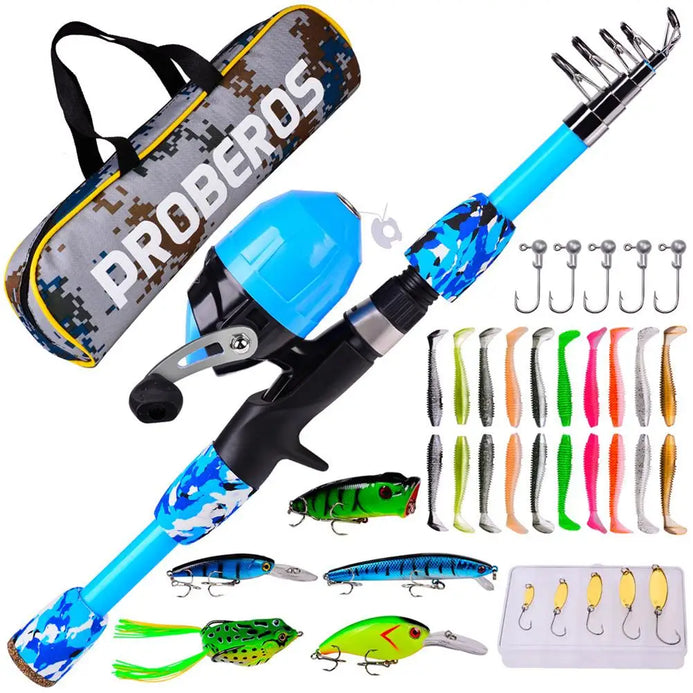 ProBeros 38PC Kids Camo Fishing Rod & Reel Set 3BB 5.2:1 Ratio – Pro Tackle  World