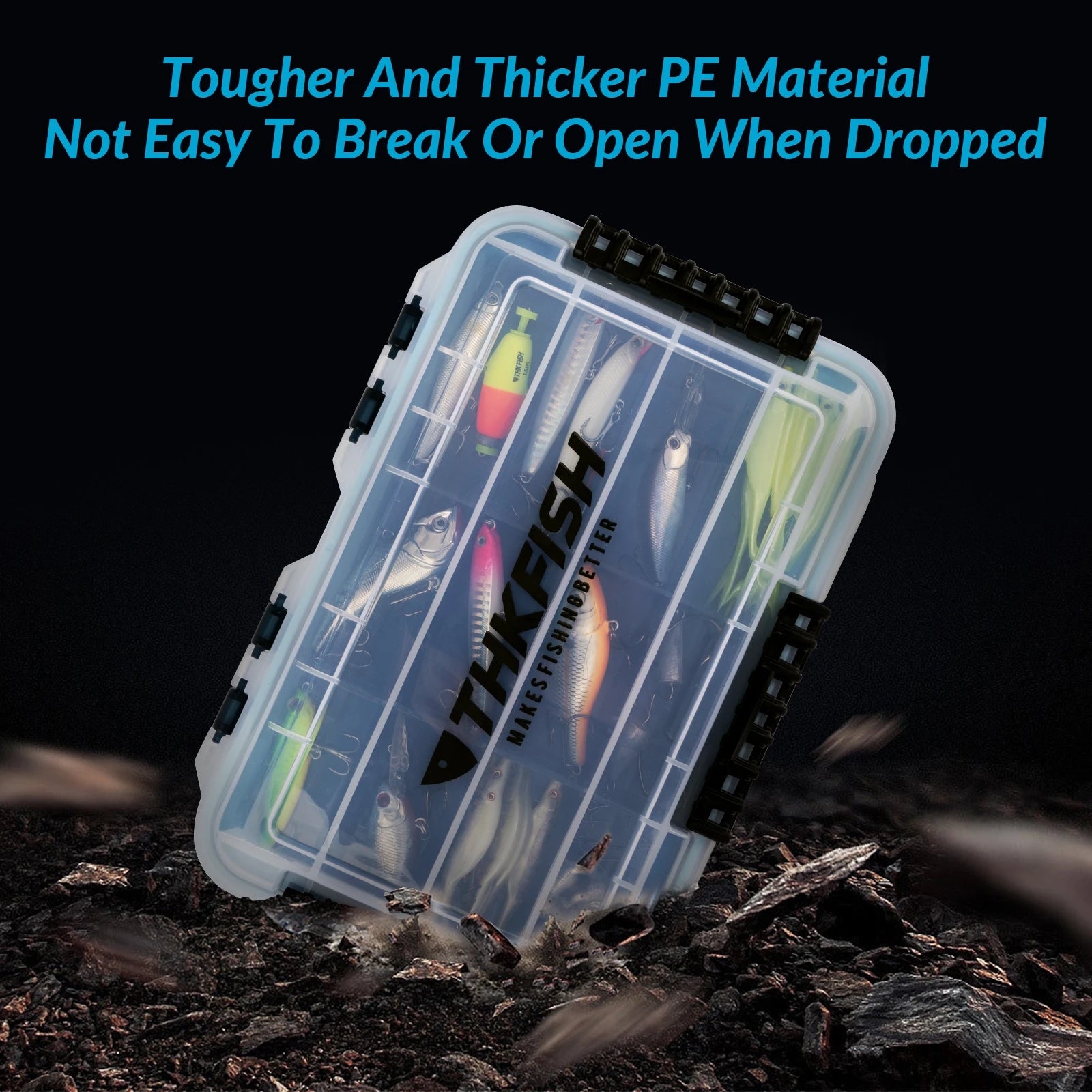 THKFISH 1pc Fishing Tackle Box 3600 3700 No-Slip Design Waterproof