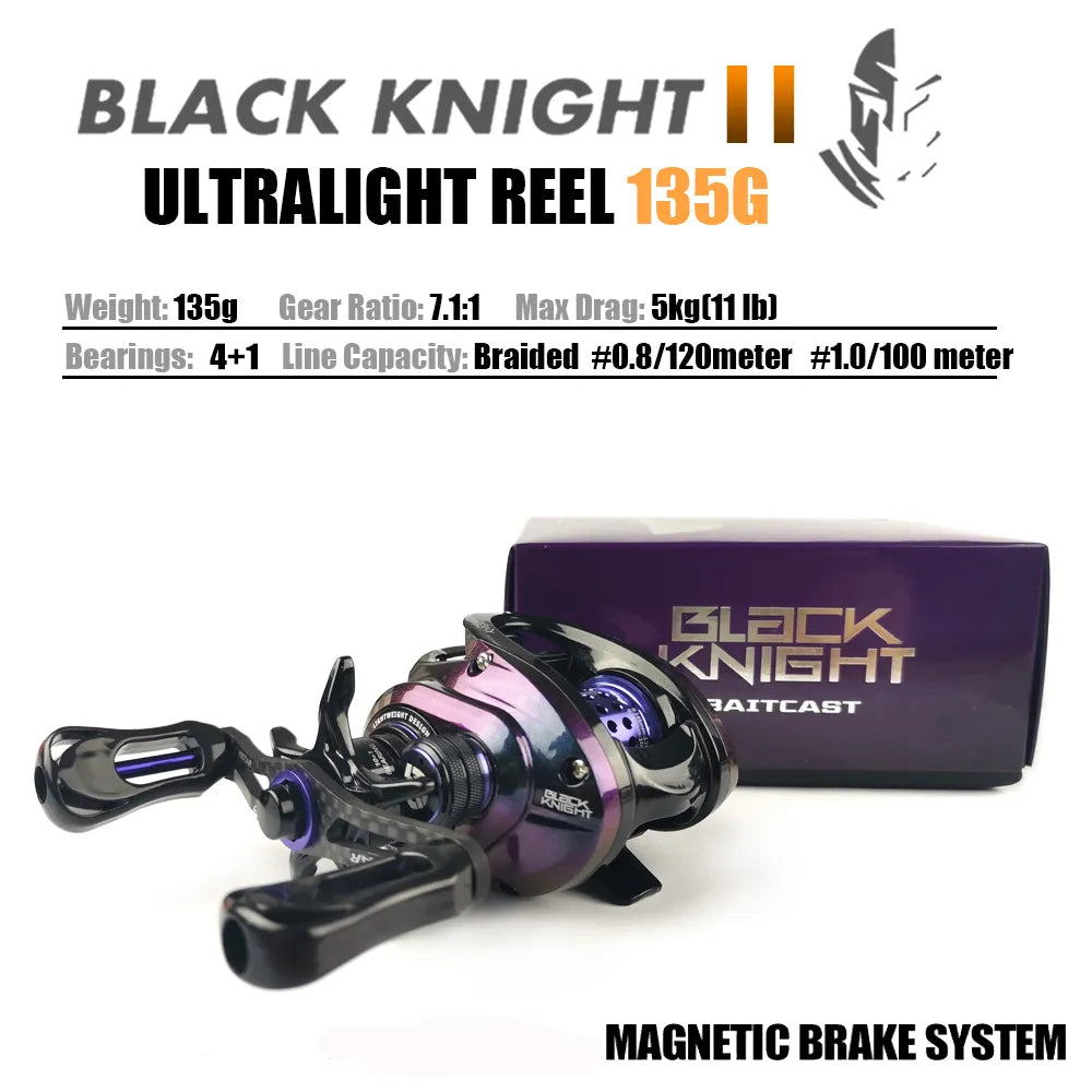 Kyorim BLACK KNIGHT II Ultralight BFS Baitcaster Reel 4+1BB 7.1:1 11Lb Max  Drag