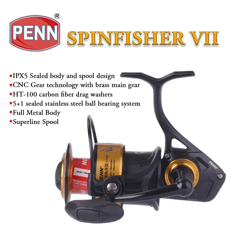 PENN SPINFISHER SSVII Spinning Reel 5+1BB 6.2:1/5.6:1/4.7:1 6.8-22.7Kg –  Pro Tackle World