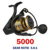 PENN Battle 4 Spinning Reel 5+1 BB 15-40LB Max Drag 6.2:1 5.6:1 4.7:1 4.2:1 7.0:1