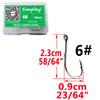 Barbed Bait Hooks 50pcs/Box