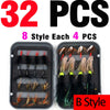 MNFT 32/40/56Pcs/Box Dry/Wet Trout Nymph Fly Fishing Lure