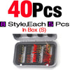 MNFT 32/40/56Pcs/Box Dry/Wet Trout Nymph Fly Fishing Lure