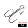 FISH KING 20pcs Frog Fishing Hook 1/2/4/6/8#