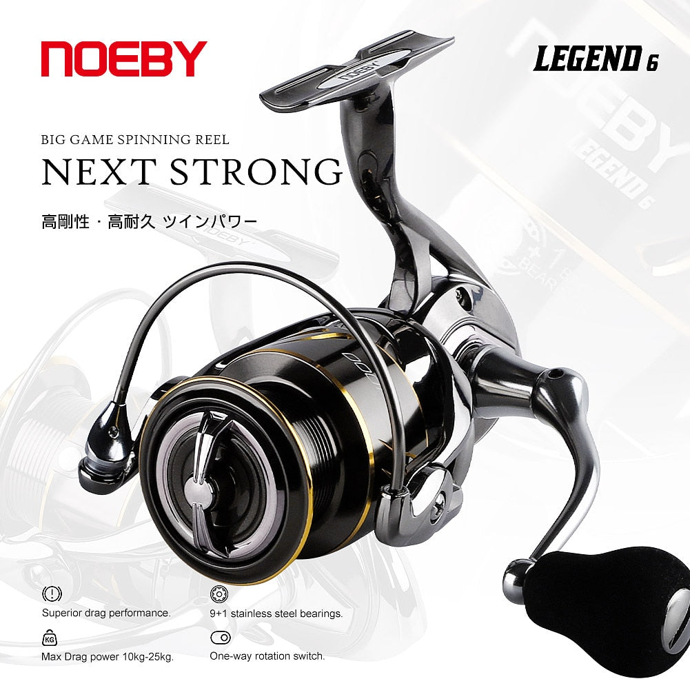 Noeby Legend Big Game Spinning Reel Ratio 5.2:1 Max Drag 10-25kg 9+1BB –  Pro Tackle World