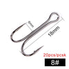 FISH KING 20pcs Frog Fishing Hook 1/2/4/6/8#