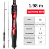 PureLure Grupla 1.98-2.51m 2PC Ultralight L/M/ML Fast Spinning/Casting Rod