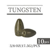 MUUNN 10PCS Tungsten 1/16-2 oz Bullet Fishing Sinker