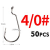 Meredith 50pcs/lot 8#-5/0 Worm Hook