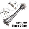 FISH KING 20pcs 16/20/25cm Anti-bite Steel Wire Leader with Swivel