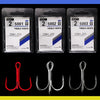 15pcs/box 3 colors treble Hooks High Carbon Steel Treble Overturned Hooks Fishing Tackle Round Bend Treble For Bass