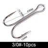 FTK 10-20pcs 2 4 6 1/0 2/0 3/0# Double Frog Fishing Hooks