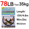 Kink-Resistant Nickel Titanium Fishing Leader - 6LB-124LB 15ft/4.6m