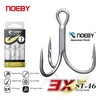 Noeby 4/5Pcs 3X Strong Treble Hooks 1 2 4 6 8 10#