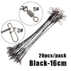 FTK 20pcs 16/20/25cm Stainless Steel Wire Leader With Swivel