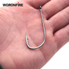 WORONFIRE 50pcs/lot 1#-6/0# Aberdeen Long Shank Fishing Hook