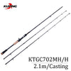 Kuying Tournament 2.1m/6.88ft Double Tips MH H Hard Carbon Spinning/Casting Rod