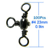 THKFISH 100Pc Black Nickel Fishing Swivels