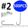 Ellllv 500pcs/lot 10 4 2 2/0 Aberdeen Long Shank Fish Hook