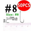 Bimoo 50pcs/lot Size 10 4 2 2/0 3/0 Aberdeen Long Shank Fish Hook