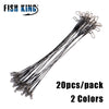 FISH KING 20pcs 16/20/25cm Anti-bite Steel Wire Leader with Swivel