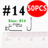 Bimoo 50pcs/lot Size 10 4 2 2/0 3/0 Aberdeen Long Shank Fish Hook