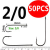 Bimoo 50pcs/lot Size 10 4 2 2/0 3/0 Aberdeen Long Shank Fish Hook