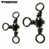 THKFISH 100Pc Black Nickel Fishing Swivels