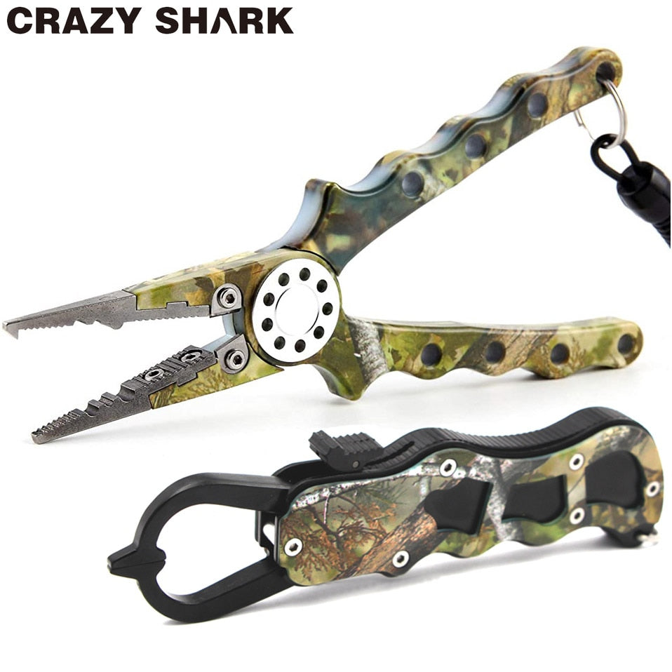  Crazy Shark Aluminum Fishing Pliers Braid Cutters