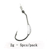 TheTime 5pcs/Lot Weighted Offset Worm Hook