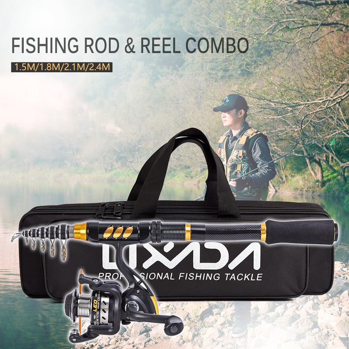 Fishing Rod Portable 2 Sections 1.5m 1.8m 2.1m 2.4m Spinning