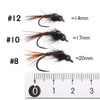 Bimoo 6Pcs/Lot  #8 #10 #12 Tungsten Bead Head Flash Back Pheasant Tail Nymph Fly