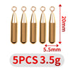 LUSHAZER 5pcs/lot 1.8g/3.5g/5g/7g/10g Cylinder Copper Dropshot Weights