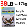 Kink-Resistant Nickel Titanium Fishing Leader - 6LB-124LB 15ft/4.6m