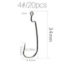 Supercontinent 20Pcs Offset Bait Hook