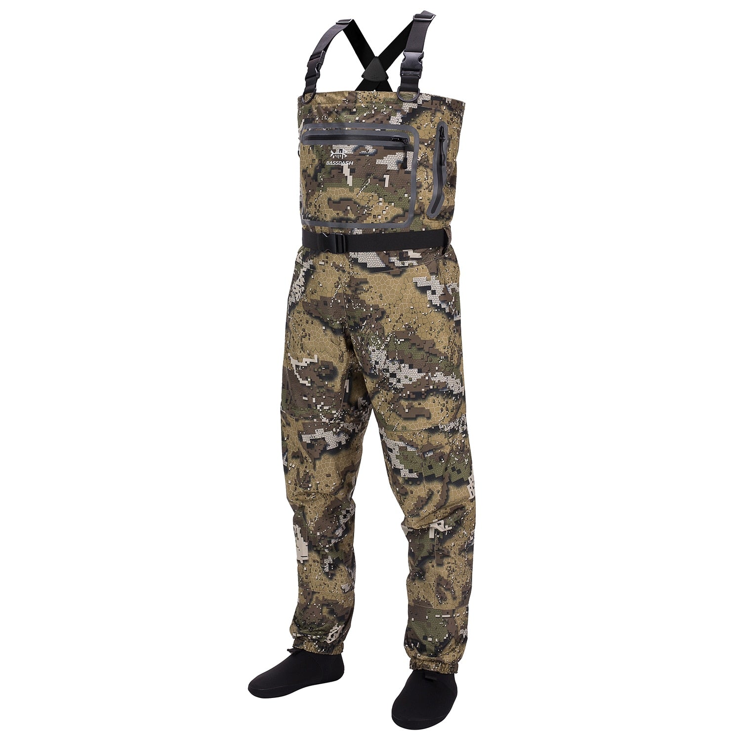 Bassdash Veil Camo Chest Stocking Foot Waders Breathable and Ultra